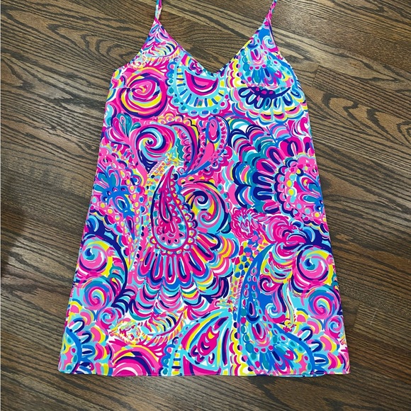 NWOT Lilly Pulitzer Psychedelic Sunshine Dusk Lela Silk Dress Small 100% Silk - Picture 5 of 8